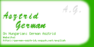 asztrid german business card